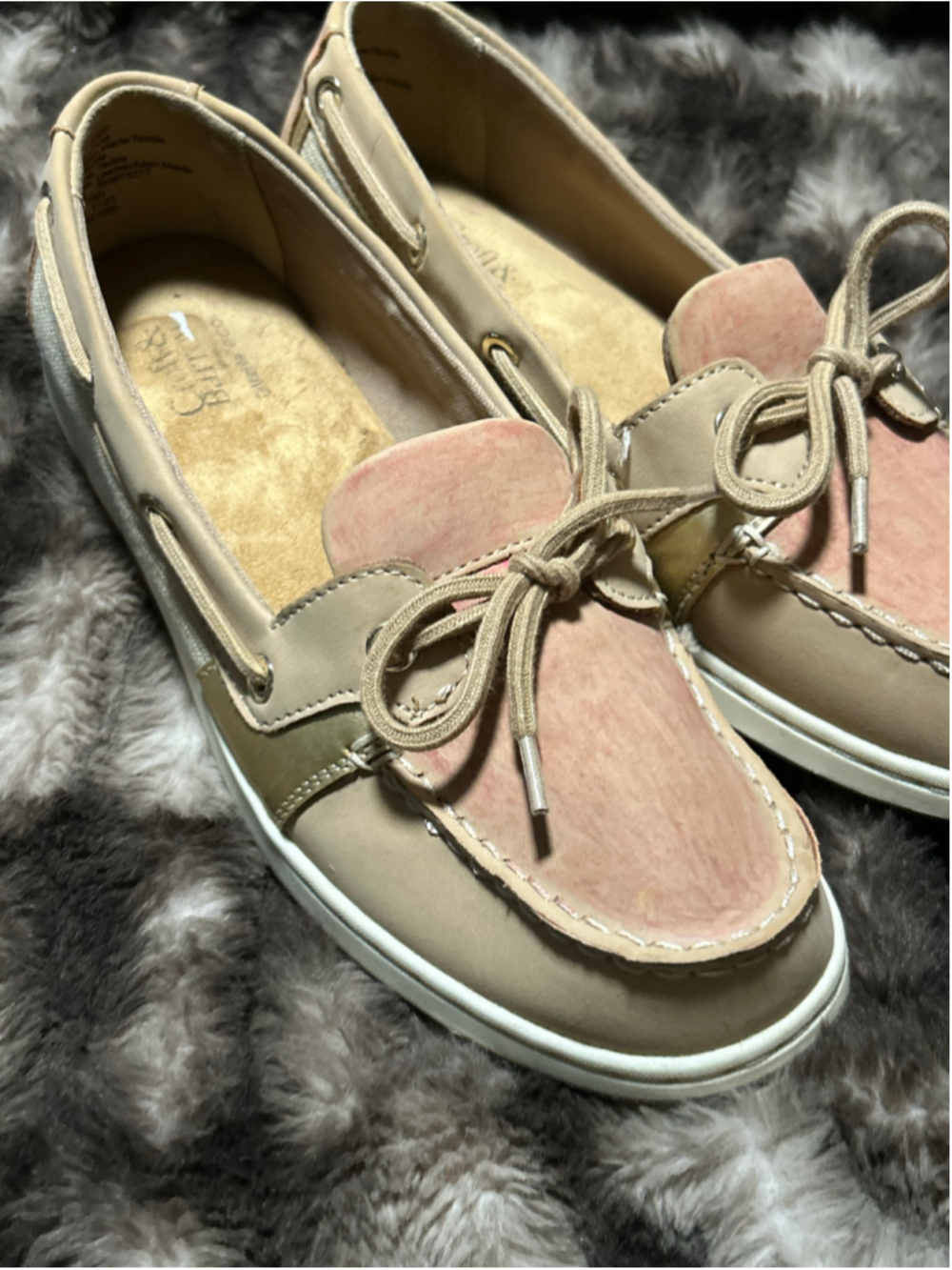 Women's Croft & Barrow Loafers Size 7 Beige Pink Flats